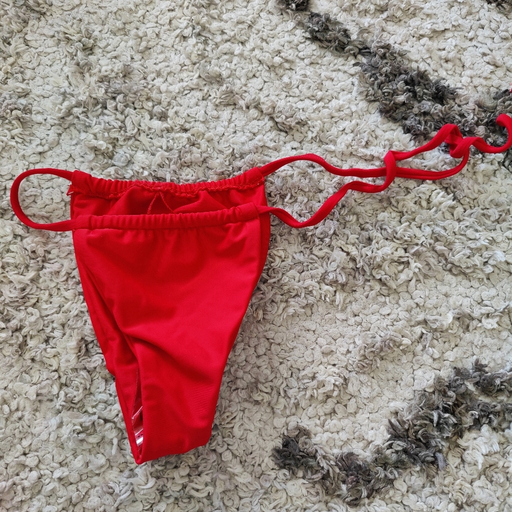Fashion Nova Red String Tie Bikini Bottoms